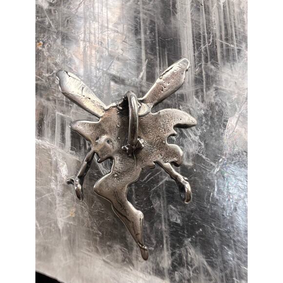 Vintage Sterling Silver Fairy Pendant | Estate Figural Charm - Picture 6 of 9